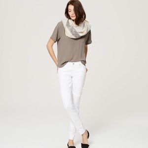 Ann Taylor Loft White Ankle Skinny Jeans
